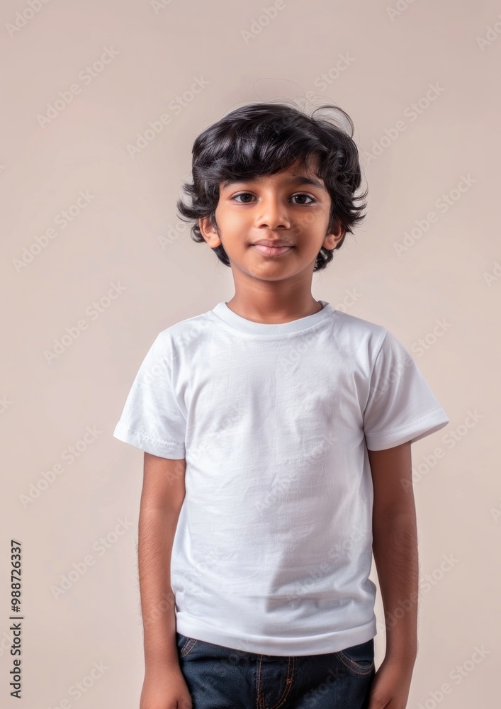 Sticker Cream t-shirt mockup photo boy photography.