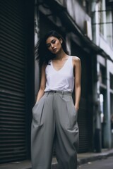 Fototapeta premium Woman fashion street adult.