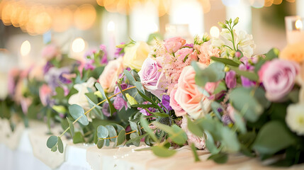 Elegant Pastel Wedding Flower Centerpiece