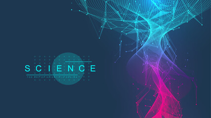 Scientific tree concept of network connection background. Database branch information. Futuristic code flow element. Big data technology. Data tree vector illustration.