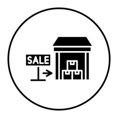 Warehouse For Sale vector icon. Can be used for Warehouse iconset.