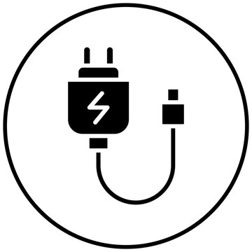 black charger icon in a circle clip art preview