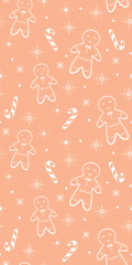 Winter Wonderland: Seamless Gingerbread and Snowflake Design for Festive Backgrounds

