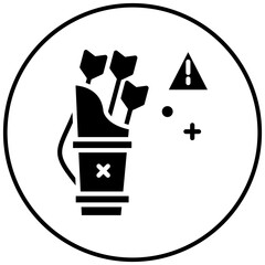 Warning vector icon. Can be used for Archery iconset.