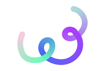 Obraz premium Neon Color Gradient squiggle lines. Scribble stripe with wavy elements. Abstract organic dynamic colorful Sshapes on dark background.