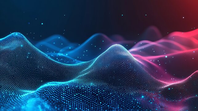 Exploring Abstract Digital Waves: A Futuristic Perspective on Particle Dynamics in Technology
