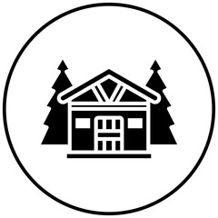 Wood Cabin vector icon. Can be used for Oktoberfest iconset.