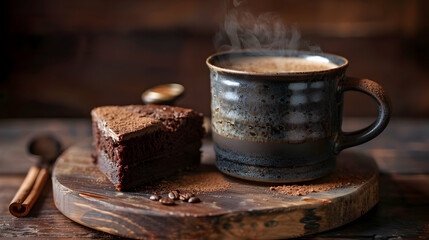 Steaming Coffee and Chocolate Cake: A Delicious Pairing