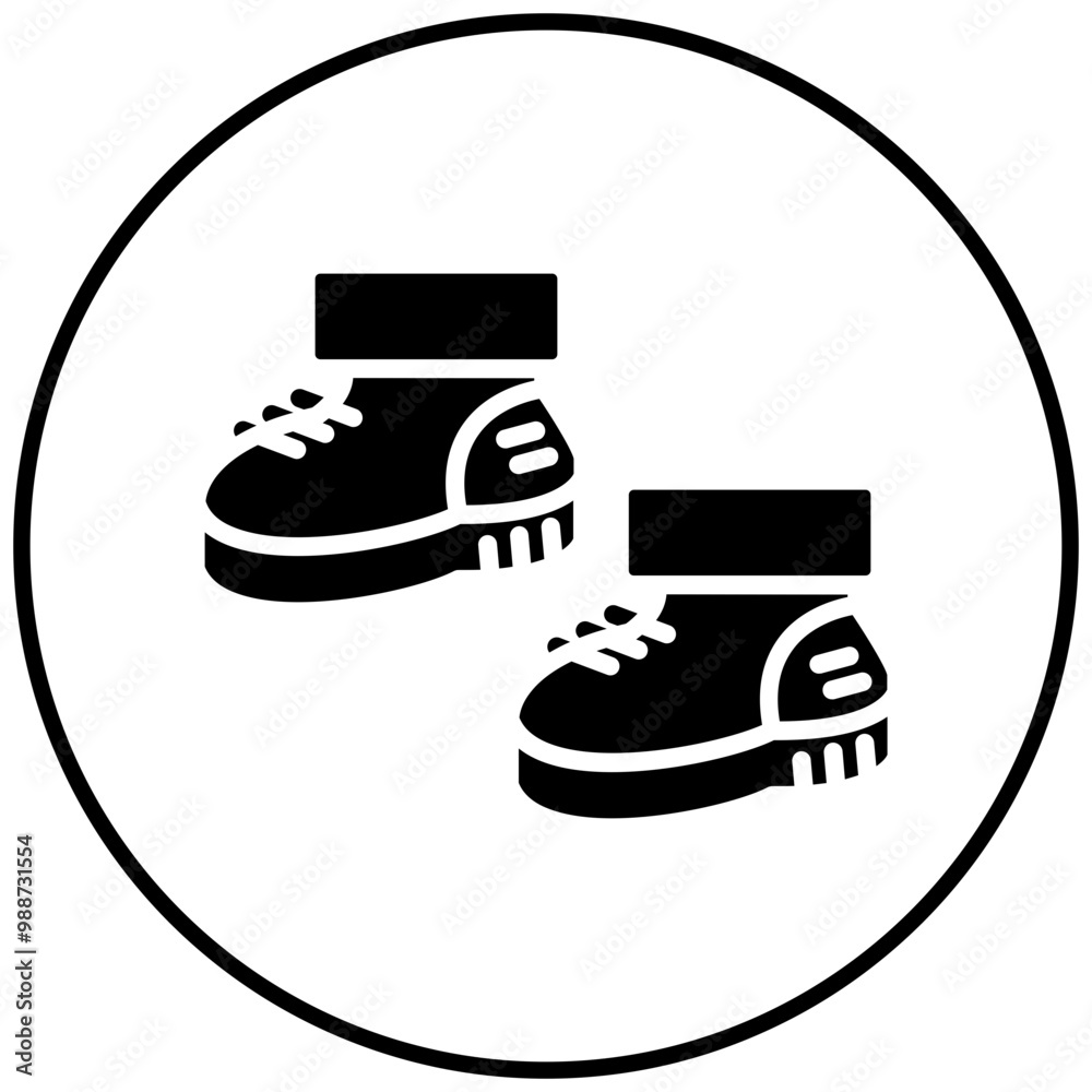 Poster Baby Shoes vector icon. Can be used for Baby Shower iconset.