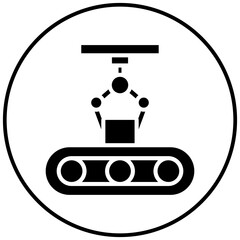 Conveyor Robot vector icon. Can be used for Biometrics iconset.