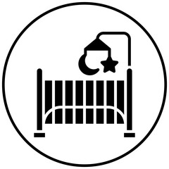 Baby Cot vector icon. Can be used for Baby Shower iconset.