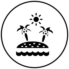 Palm Island vector icon. Can be used for Beach Resort iconset.