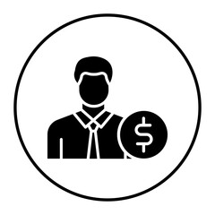 Male Finance Officer vector icon. Can be used for Trading iconset.