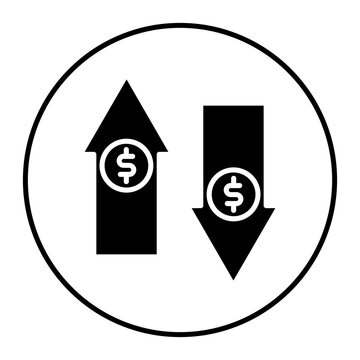 Increase and Decrease in Rate vector icon. Can be used for Trading iconset.