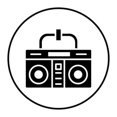 Boombox vector icon. Can be used for Retro iconset.