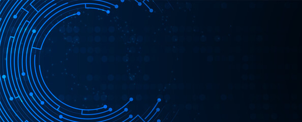 Abstract digital artificial intelligence with technology background in blue virtual cyberspace concept