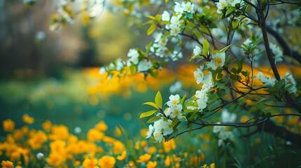 Obraz premium White Blossoms Blooming in Spring Garden