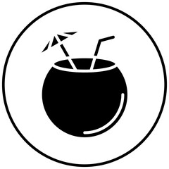Coconut Drink vector icon. Can be used for Beverages iconset.
