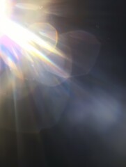 Obraz premium Light Leaks Overlay. Background with a smooth, blurred white light beam. The light reflections appears blurred and creates a sense of movement.