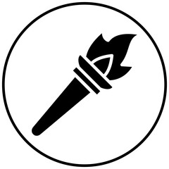 Fire Torch vector icon. Can be used for Medieval iconset.