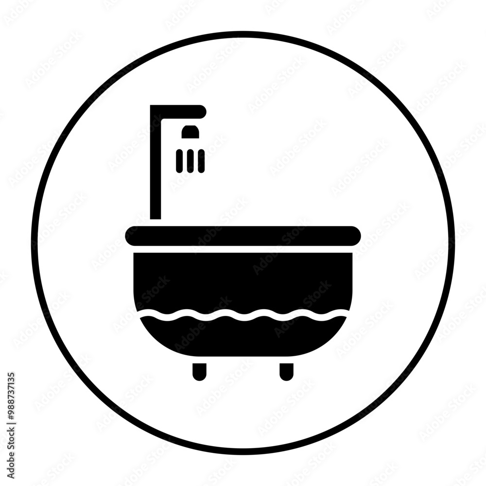 Poster Bathtub vector icon. Can be used for Spa iconset.