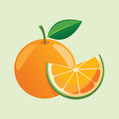 Vibrant Illustration of Fresh Orange on White Background