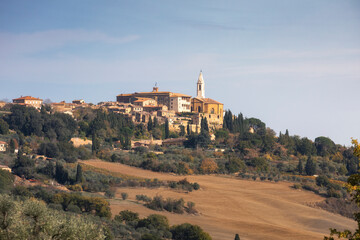 Obraz premium Pienza, Val d'Orcia, provincia di Siena, Toscana, Italia, Europa