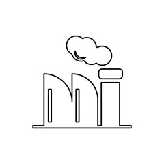 factory icon on white background, vector illustration