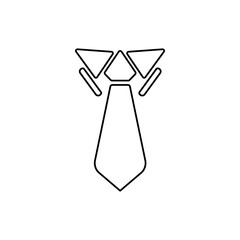 tie icon with a collar on a white background, vector illustration