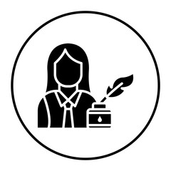 Author Female vector icon. Can be used for Literature iconset.