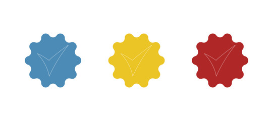 check mark icon, confirmed on a white background, vector illustration