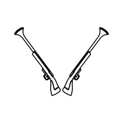 icon of three muskets, hunting thanksgiving day on a white background, vector illustration