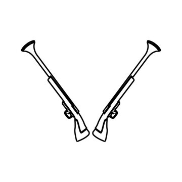 recommend clip art: icon of three muskets, hunting thanksgiving day on a white background, vector illustration