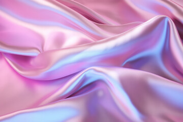 Obraz premium Processed collage of Iridescent fabric trendy cloth holographic texture. Background for banner