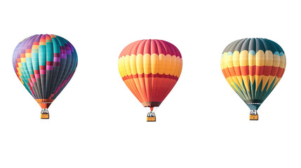 Naklejka premium Colorful hot air balloons flying high in the sky, symbolizing adventure and freedom in travel and exploration