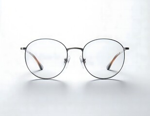 Thin Eyeglass Frame with a Minimalist Design on a White Background