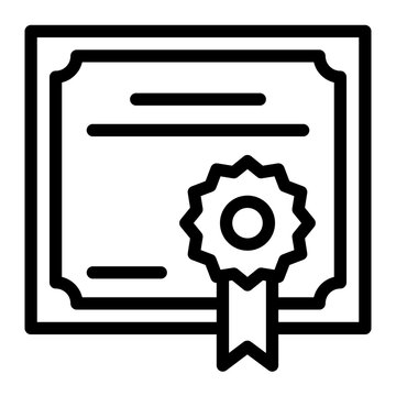 black outline certificate with ribbon clip art preview