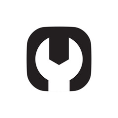 Modern simple wrench logo design