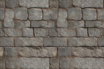 Naklejka premium Processed collage of old street pavement surface texture. Background for banner, backdrop