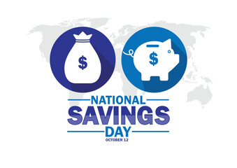 National Savings Day wallpaper with shapes and typography, banner, card, poster, template. National Savings Day, background