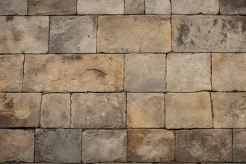 Fototapeta premium Processed collage of ancient yellow block wall texture. Background for banner, backdrop or texture