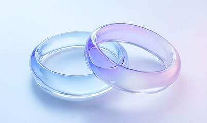 Blue and Purple Contact Lenses Overlapping