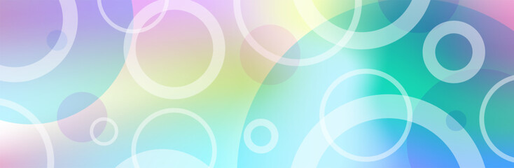 Modern circles web banner background, blue, turquoise, pink, purple, lilac color combination.