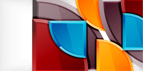 Abstract background - circles and round triangles with 3d effect. Vector Illustration For Wallpaper, Banner, Background, Card, Book Illustration, landing page