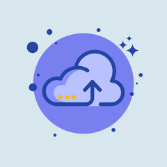 Cloud computing flat illustration. Server signs vector illustration.
