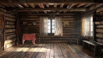 Fototapeta premium ログハウスの中_3
