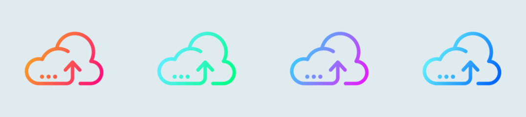 Cloud computing line icon in gradient colors. Server signs vector illustration.