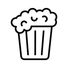 Classic popcorn icon, ideal for snacks and movie themes
