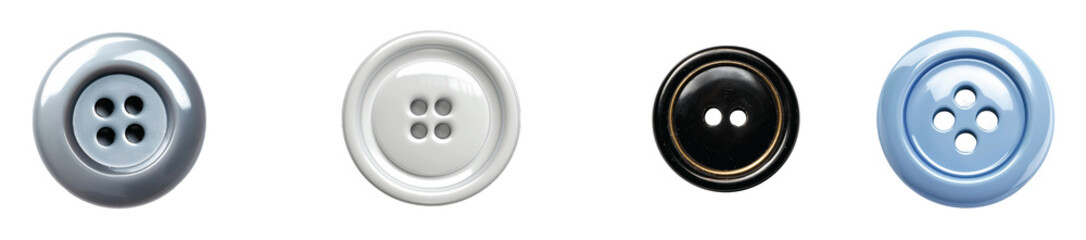 Unique collection of buttons from various colors and styles, on the Transparent background, PNG Format