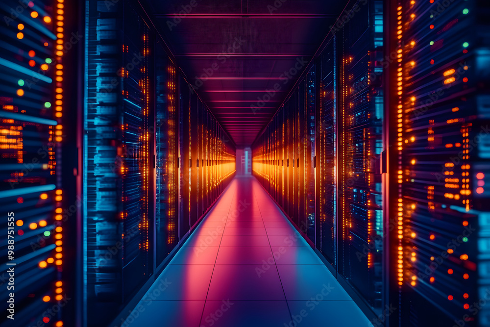 Poster digital transformation enhances efficiency in data centers with advanced systems and powerful pcs op